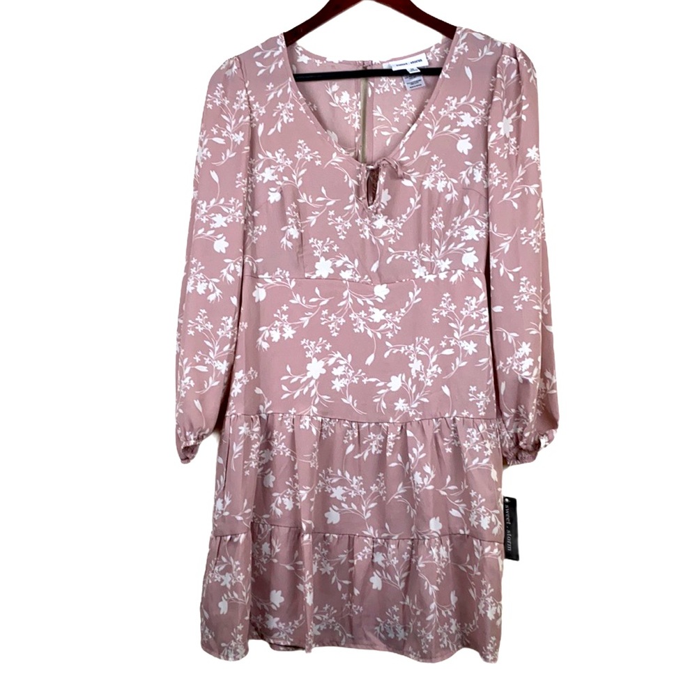 Sweet.Storm Dusty Pink & White Floral Mini Dress